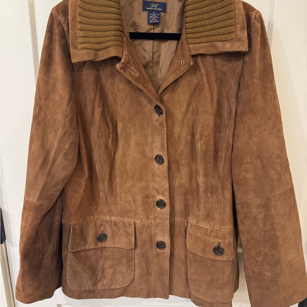 Brooks Brothers Tan Suede Utility Jacket